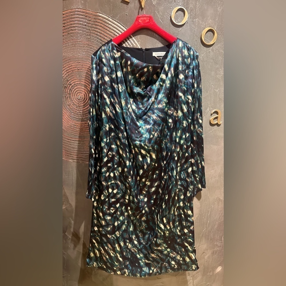 NWT Marina Rinaldi Elegant Black and Teal Dress